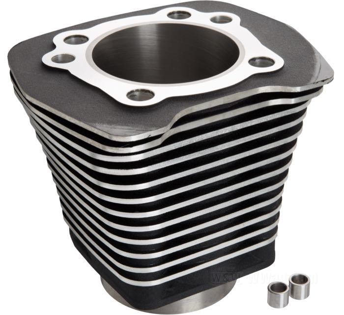 Cylinder; fits Evo Big Twin 1984-1999; front or rear; aluminum, black, wrinkle finish; nominal bore: 3-1/2 ”; inner Ø: 88.86 mm; replaces OEM HD 16510-83A; gross weight: 4.01 kg