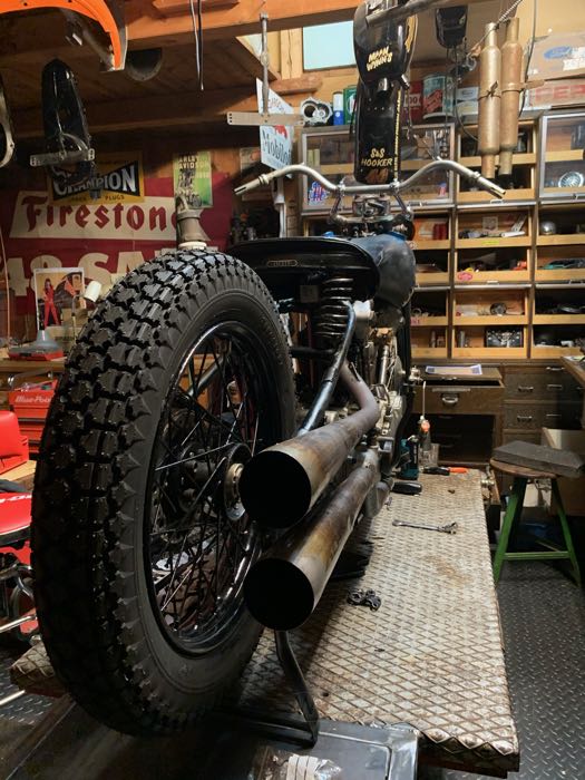 Tire »Firestone ANS Military« by Coker Tire; rubber / steel; position: front or rear; 4.50-18 68S; tube-type; permitted rims min-max: 2.15 - 3.00; ECE R75 approved, DOT approved; gross weight: 6.1 kg