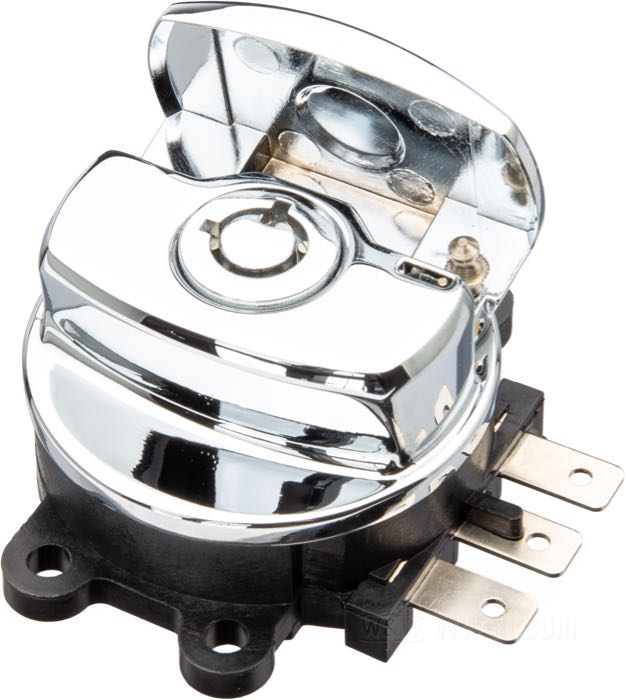 Kit di blochetto e bloccasterzo; atto per FXDWG 2001-2005, Softail 2001-2017; con coperchi superiore e a cerniera cromati; con blochetto accensione e bloccasterzo a chiusura uguale, 2 chiavi; rimpiazza OEM HD 45680-90 e 71313-96; peso lordo: 267 g