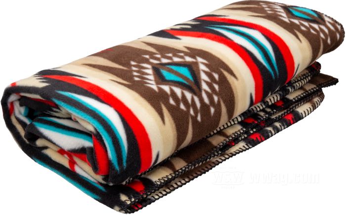 Coltre »Tohachi« di Rockmount; tessuto poliestere, rosso / marrone / turchese; lunghezza x larghezza: 182 x 152 cm; U.S.A.; peso lordo: 664 g