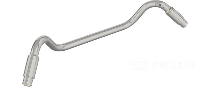 Manubrio »Board Track« di Faber Cycle; acciaio, naturale; Ø 1”; filettatura: 57/64”-24; spessore della parete: 3 mm; con manopole corte e tappi a vite per manubri; U.S.A.; peso lordo: 1.45 kg