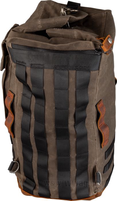 Sissy Bar Tasche »Voyager« von Burly Brand; gewachste Baumwolle / Rindleder, dunkelbraun; B x H x T: 30 x 54 x 30 cm; Volumen: 50 l; Bruttogewicht: 1.8 kg