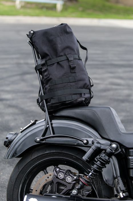 Sissy Bar Tasche »Voyager« von Burly Brand; Cordura / Rindleder, schwarz; B x H x T: 30 x 54 x 30 cm; Volumen: 50 l; Bruttogewicht: 1.54 kg