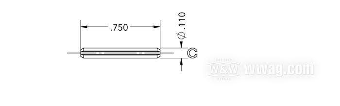 Spannstift; für Zündschlossdeckel; passend für Big Twin 1968-1992, Servicar 1968-1973; Federstahl; Länge: 0.750”; Ø 0.09”; ersetzt OEM HD 612; Bruttogewicht: 10 g