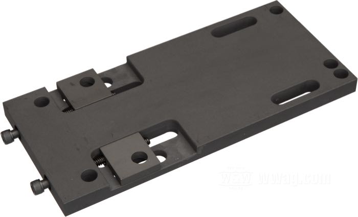 Placa base transmisión; apropiado para Big Twin de 4 velocidades 1965-1985; acero, ajustable; peso bruto: 2.01 kg