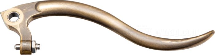 Hand brake/clutch lever »Deluxe« by Kustom Tech; brass, bare; gross weight: 198 g