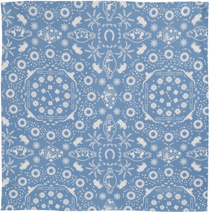 Bandana »Bison« di Rockmount; cotone, blu chiaro; lunghezza x larghezza: 54 x 54 cm; U.S.A.; peso lordo: 56 g