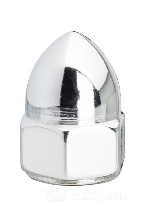 Peaked Acorn Nuts Chrome-plated