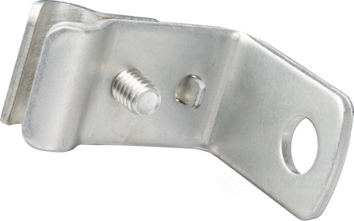 Supporto di Colony; per Cavo frizione; atto per K,KH,XL,XLH,XLCH  1952-inizi 1970 ; acciaio, nichelato; rimpiazza OEM HD 38676-52; U.S.A.; peso lordo: 37 g
