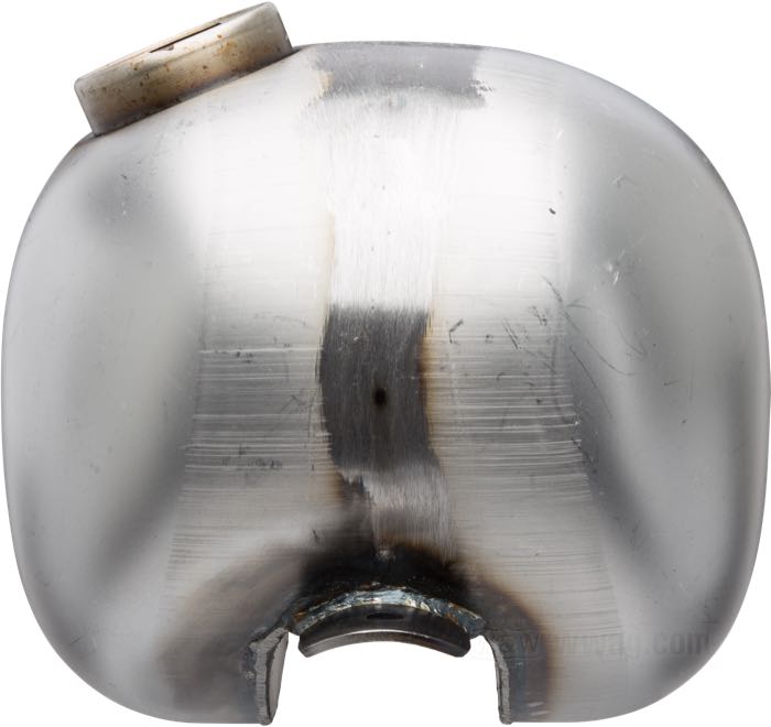 Depósito de gasolina »Wassell Peanut« de Throttle Addiction; acero, natural; volumen: 6.8 l; tapón necesario: 1 x ventilado / cierre de bayoneta 1955-1982; grifo de gasolina necesario: 1/4” NPT; rosca: 1/4”-18 NPT; peso bruto: 2.63 kg