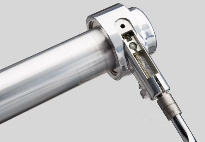 Gasgriff »Quarter Turn« von Prism Supply Co.; für Einzel-Gaszug; Billet-Aluminium; für Lenker-Ø: 1 ”; Maximaler Hub: 27 mm; Länge innen: 145 mm; Bruttogewicht: 178 g