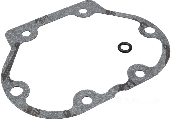 Gasket by James Gaskets; for Side cover / Transmission; fits Big Twin 1987-2006 (Dyna only →2005); paper; replaces OEM HD 36801-87A; gross weight: 10 g