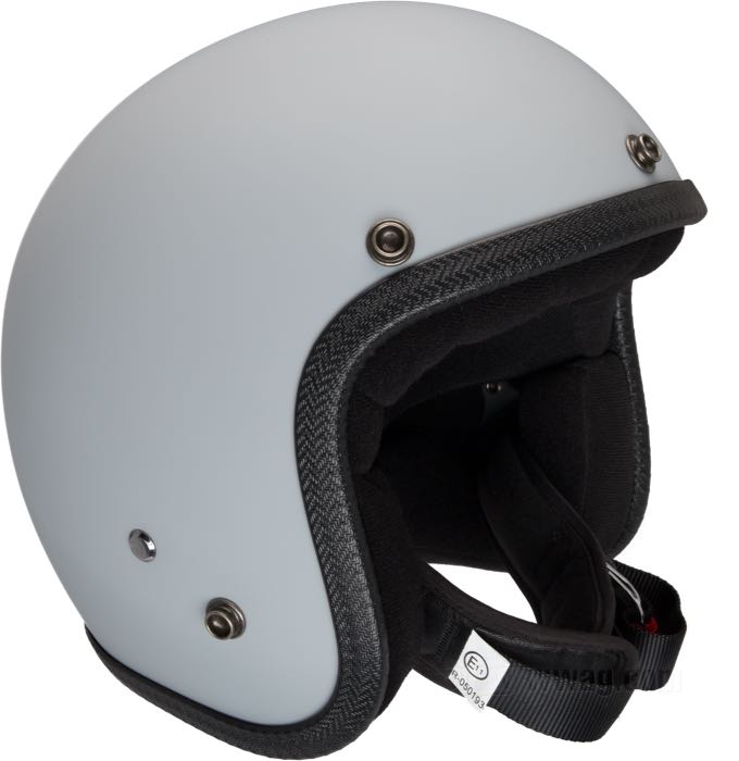 Jethelm »Basic« von 70s; Fiberglas, mattgrau; Nettogewicht: 920 g; Größe: S1 - 54-55.5 cm; mit ECE R22-05 Prüfzeichen; Italien; Bruttogewicht: 1.29 kg