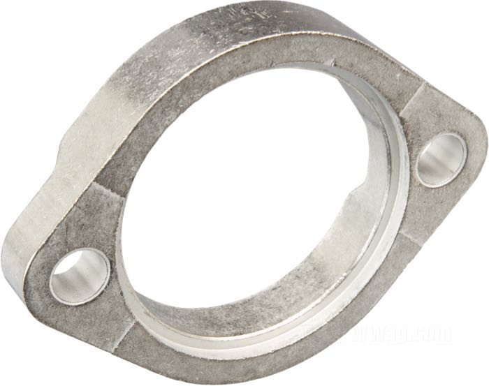 Exhaust flange; fits Softail 2004-2017, Dyna 2003 and 2006→, Sportster 2003-2013; steel, zinc plated; replaces OEM HD 65184-02; gross weight: 130 g