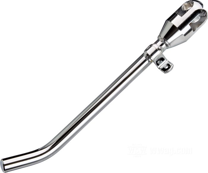 Jiffy stand leg »round tip«; fits KH Sportster XL/S/X 1954-early 1984; round end; steel, chrome-plated, standard length; Length according to drawing: 27 cm; replaces OEM HD 50062-52A, and 50063-59A; gross weight: 828 g