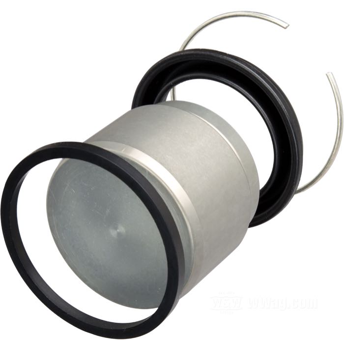 Pistoncino pinza freno »OEM«; atto per Touring 1986-1999, Sportster, FXR, Softail, Dyna late 1987-1999; alluminio; Punto installazione: posteriore; Ø pistone idraulico: 47.5 mm; rimpiazza OEM HD 43946-86; peso lordo: 120 g