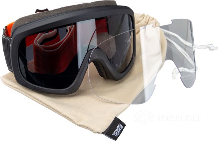Occhiali »Overland 2.0« di Biltwell Inc.; plastica / policarbonato, nero / arancione; può essere portata sopra gli occhiali da vista e occhiali da sole; peso lordo: 288 g