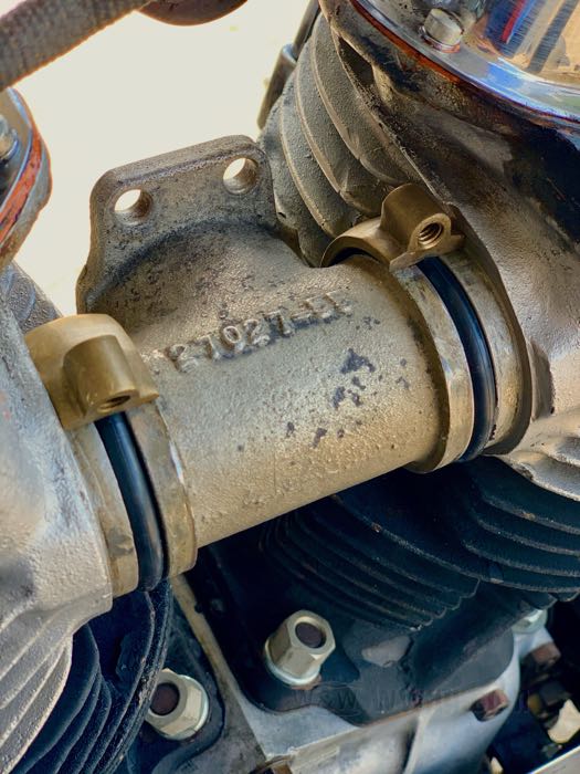 O-Ring by James Gaskets; for Manifold clamps; fits Big Twin 1955-1978, Sportster 1957-early 1978; also used on: starter engine solenoid Big Twin 1980–84; rubber; ID x OD: 41 x 52.5 mm, 5.6 mm thick; replaces OEM HD 27060-55; gross weight: 4 g