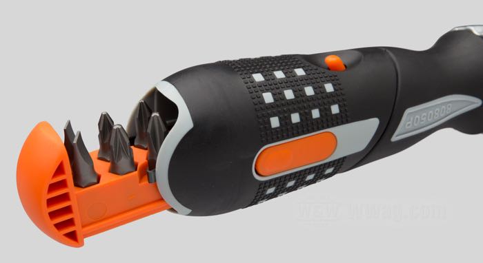 Screwdriver »pistol handle« by Bahco; stainless steel / rubber / steel; length: 252 mm; net weight: 282 g; drive: 1/4”; Taiwan; gross weight: 307 g