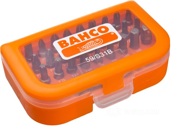 Bits set de Bahco; acier; poids net: 242 g; 31 pièces; carré: 1/4”; Chine; poids brut: 243 g