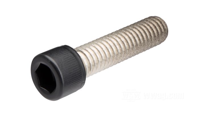 Vite; acciaio inox, nero opaco, rivestito a polvere; a brugola; filettatura: 3/8”-16; lunghezza: 1-1/2 ” (38 mm); chiave: 5/16 ”; peso lordo: 25 g