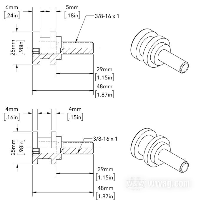 Stud kit »Quicklock« by Lejonkulan; for Lejonkulan Quicklock systems; fits Softail 2018→; left + right; stainless steel; thread: 3/8”-16; Sweden; gross weight: 118 g