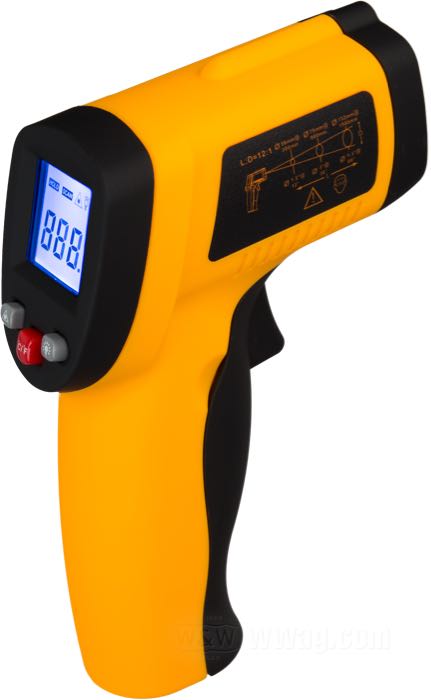 Thermometer by Bahco; -50°C - 550°C (-58°F - 1020°F); black / signal orange; gross weight: 173 g