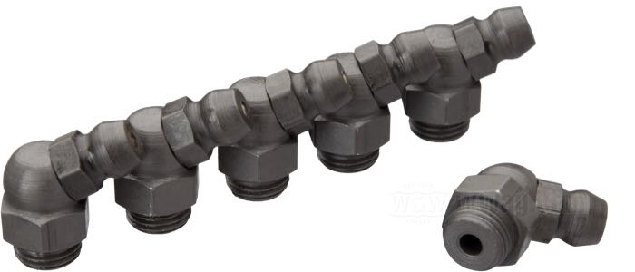 Raccord graisseur de Colony; adaptable à modèles 1939→; acier, parkerisé, 67.5°; filetage: 5/16”-32; remplace OEM HD 9852; USA; poids brut: 50 g
