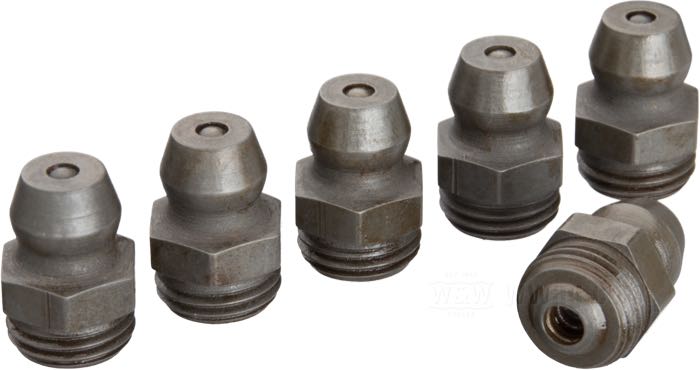 Raccord graisseur de Colony; adaptable à modèles 1939→; acier, parkerisé, droit; filetage: 5/16”-32; remplace OEM HD 9851B; USA; poids brut: 26 g