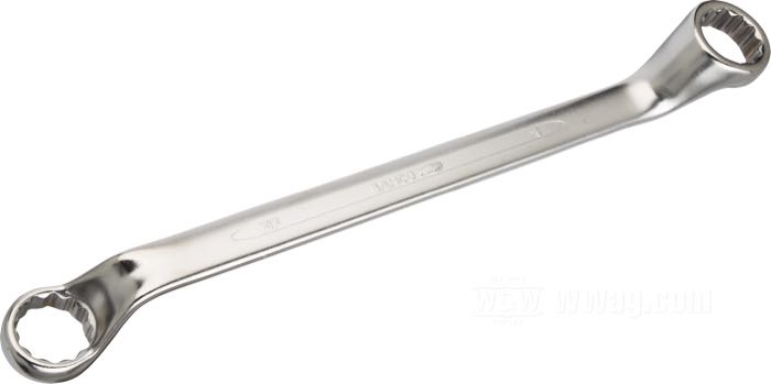 Double ended ring wrench by Bahco; chrome-vanadium steel, satin finish; SAE; wrench size: 15/16” x 1”; Spain; gross weight: 429 g