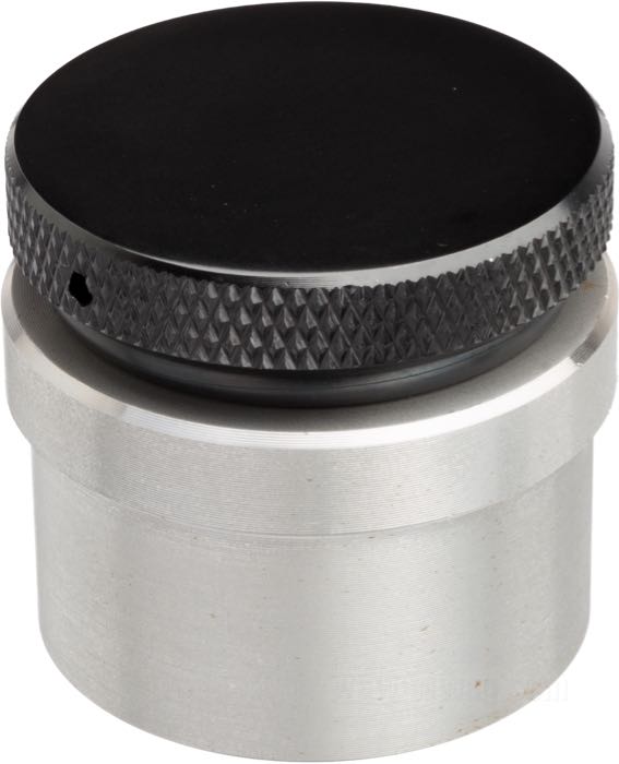 Bouchon de réservoir »Mini« de Dock66; alu billet / acier, noir, finition époxy; poids net: 150 g; bouchon diamètre Ø: 40; avec aération; poids brut: 170 g