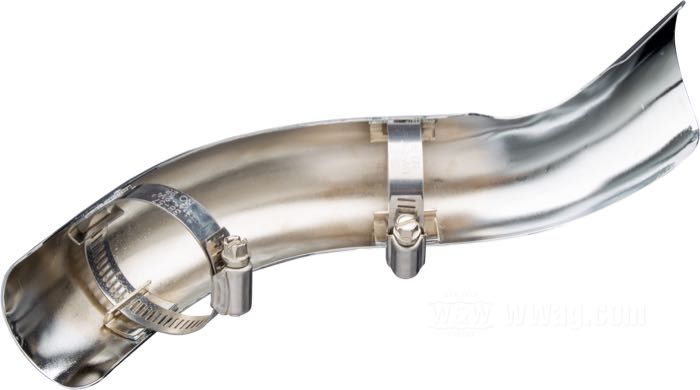 Paracalore; per Dual Crossover; atto per Panhead, Shovelhead 1965-1969; dietro a destra; acciaio, cromato; con fascette; peso lordo: 305 g