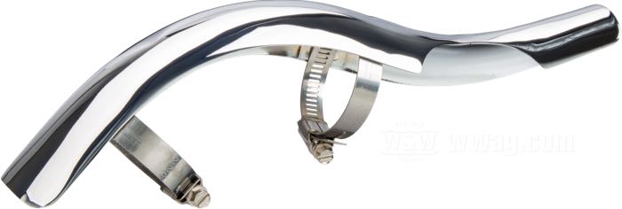 Paracalore; per Dual Crossover; atto per Panhead, Shovelhead 1965-1969; dietro a destra; acciaio, cromato; con fascette; peso lordo: 305 g