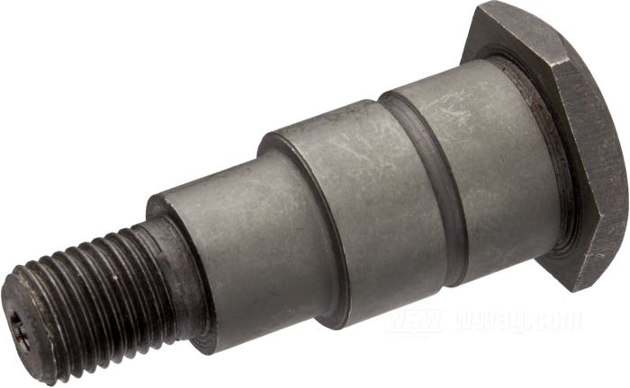 Brake shackle bolt; fits Big Twin 1940-1948, 45”/750cc models W and G 1940-1957; front; steel, parkerized; thread: 3/8”-24; replaces OEM HD 4133-36, and 44226-36; gross weight: 54 g