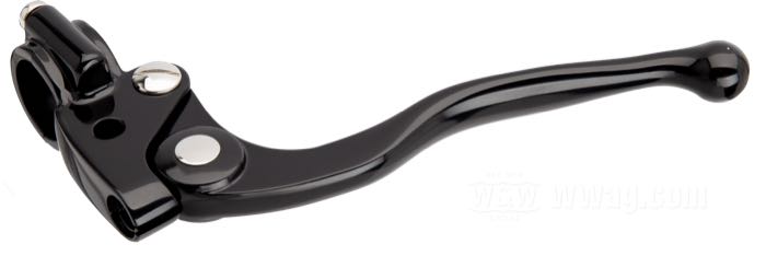 Hand clutch control »Classic« by Kustom Tech; aluminum forged, black; for Bowden cable; for handlebar Ø: 1 ”; Italy; gross weight: 218 g