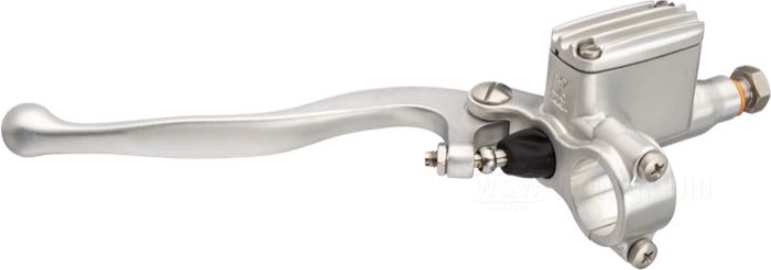 Bomba de embrague a mano »Classic« de Kustom Tech; aluminio forjado, satinado; rosca: M10 x 1.0; para manillares del Ø: 1 ”; Ø pistón hidráulico: 14 mm; líquido de freno preciso: DOT 4 o 5; Italia; peso bruto: 330 g