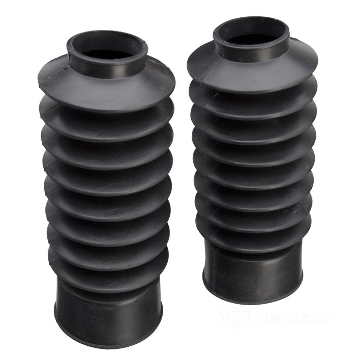 Fork boot; for forks with 41 mm fork tubes; fits FL(H) 1949-1984, FXWG 1980-1986, 5 speed Touring models, Softail 1984-2017, FXDWG 1993-2005; rubber, gloss black; length: 210 mm; gross weight: 456 g