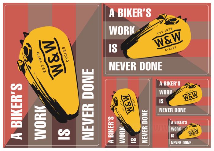 W&W Cycles - W&W Vintage Stickers for Harley-Davidson