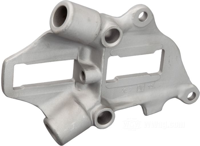 Halterung von VG Classic Frames & Parts; für Achse; passend für Big Twin late 1937-1957; hinten links; Stahlguss, blank; Bruttogewicht: 1.05 kg