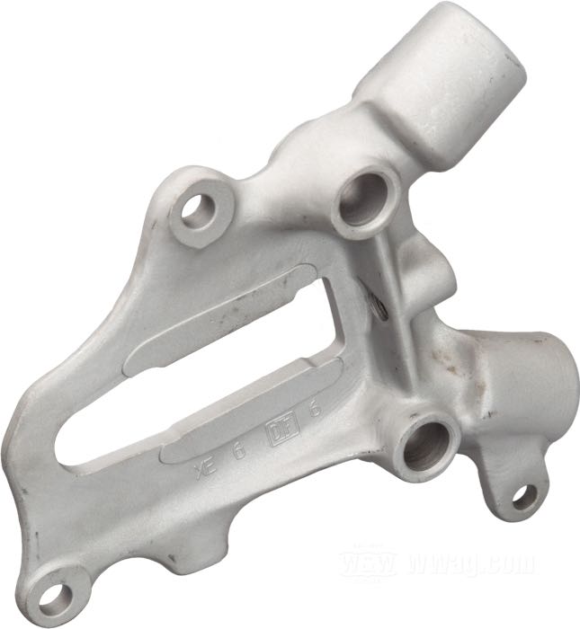 Halterung von VG Classic Frames & Parts; für Achse; passend für Big Twin late 1937-1957; hinten rechts; Stahlguss, blank; Bruttogewicht: 985 g