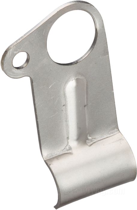 Halterung von VG Classic Frames & Parts; für Rahmenrohr für Querwelle; passend für Big Twins 1936-1957; links; Stahlblech, blank; Bruttogewicht: 60 g