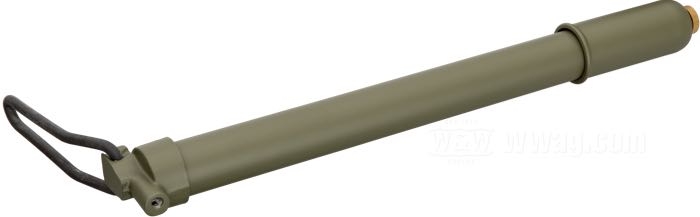 Pompa di aria; atto per WLA 1941-1942, WLC 1942-1943; ottone, verde oliva bruno; lunghezza: 12”; rimpiazza OEM HD 11553-41M; peso lordo: 545 g