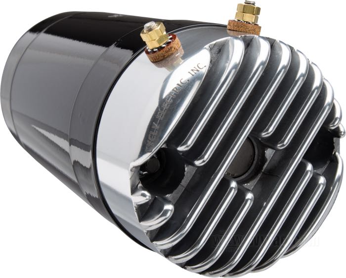 Generatore »LeBeef Edition Low Voltage« di Cycle Electric; con regolatore End Bell; tensione di carica 13.8 V; acciaio / alluminio fuso, nero, verniciato / lucidato; filettatura: 5/16”-24; 12 V; U.S.A.; peso lordo: 5.04 kg