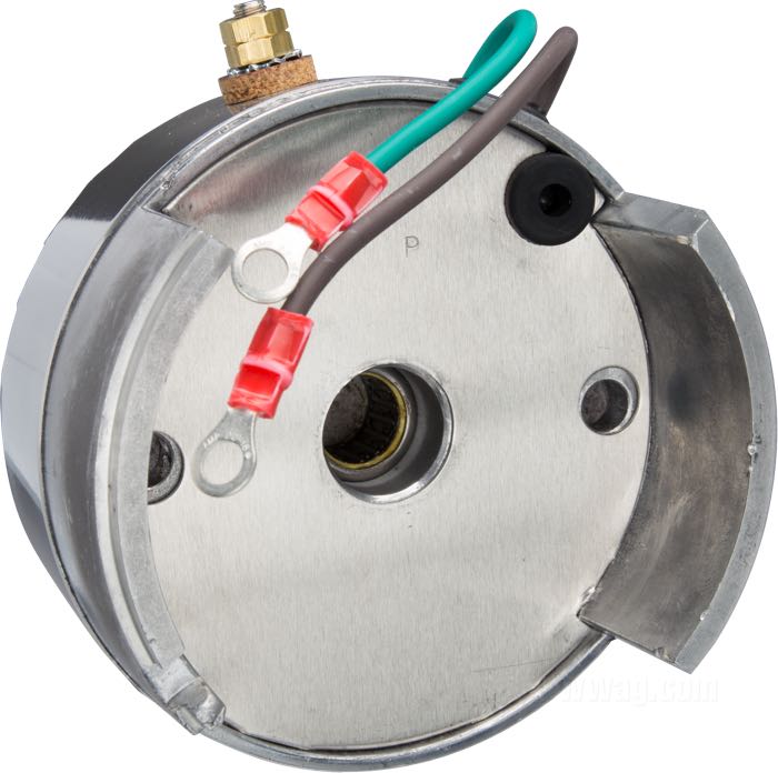 Regolatore »End Bell LeBeef Edition« di Cycle Electric; per generatori tipo 65A; atto per Big Twin 1965-69 e Sportster 1965-77; tensione di carica 14.5 V; alluminio fuso, lucidato; 12 V; U.S.A.; peso lordo: 660 g