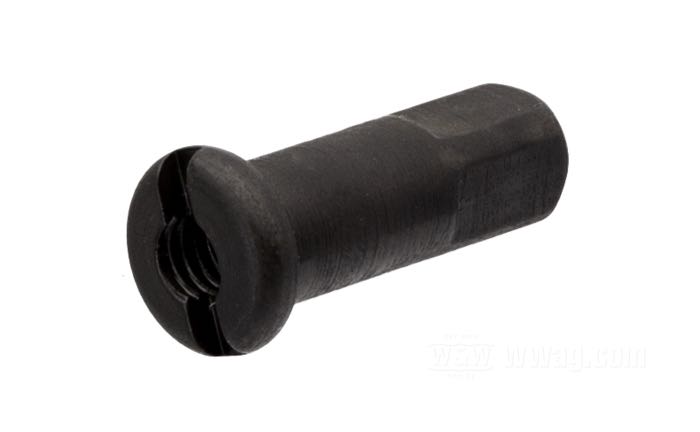 Speichennippel von The Cyclery; stock length; Standardlänge; Stahl, parkerisiert; Länge: 22 mm; Ø 7 mm; Länge L1: 171; Gewinde: 8G-32; Deutschland; Bruttogewicht: 5 g