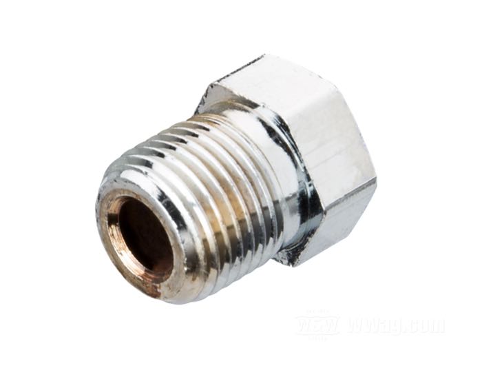 Plug; for Distributor fitting; fits Big Twin 1958-1972; brass, chrome-plated; connection thread: 1/8-27” NPT; gross weight: 8 g