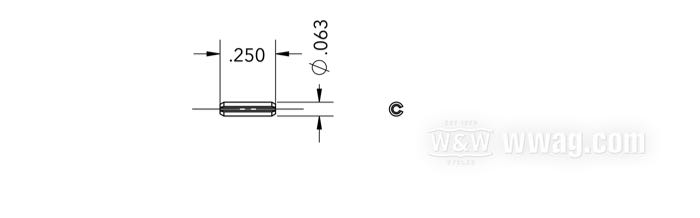 Goupille élastique; plateau base masselottes; acier; longueur: 0.248”; Ø 0.0625”; remplace OEM HD 623; poids brut: 1 g