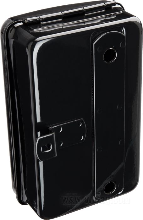 Caja de herramientas; apropiado para Knucklehead 1936 y Big Twin 1937-1939; acero, negro, recubierto en epoxy; A x A x F: 13 x 20 x 7 cm; reemplaza OEM HD 3452-36; peso bruto: 1.2 kg