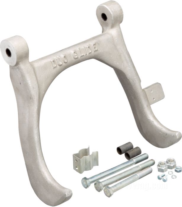 Cavalletto centrale; atto per Big Twin 1958-1981; alluminio, naturale; larghezza x altezza: 23.5 x 24 cm; con supporto clip; rimpiazza OEM HD 49400-59A; peso lordo: 1.65 kg