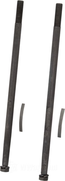 Aste di guida; per Molle / Forcella ammortizzata; atto per modelli V 1931-1936; acciaio, parkerizzato; lunghezza: 305 mm; con due molle a balestra e dadi 3/8”-24; rimpiazza OEM HD 2631-31; peso lordo: 630 g
